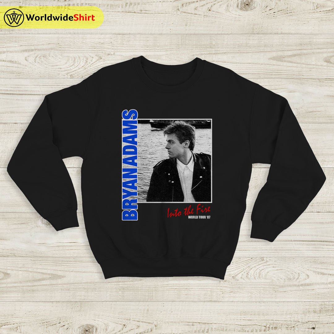 Into The Fire World Tour '87 Sweatshirt Bryan Adams Shirt Music Shirt Into The Fire World Tour '87 Sweatshirt Bryan Adams Shirt Music Shirt