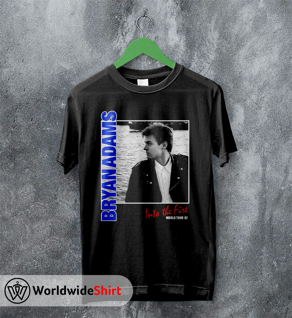 Into The Fire World Tour '87 T-Shirt Bryan Adams Shirt Music Shirt Into The Fire World Tour '87 T-Shirt Bryan Adams Shirt Music Shirt