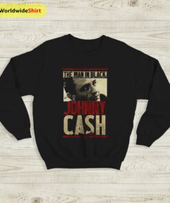 Johnny Cash Sweatshirt The Man in Black Johnny Cash Tour Sweatshirt Johnny Cash Shirt