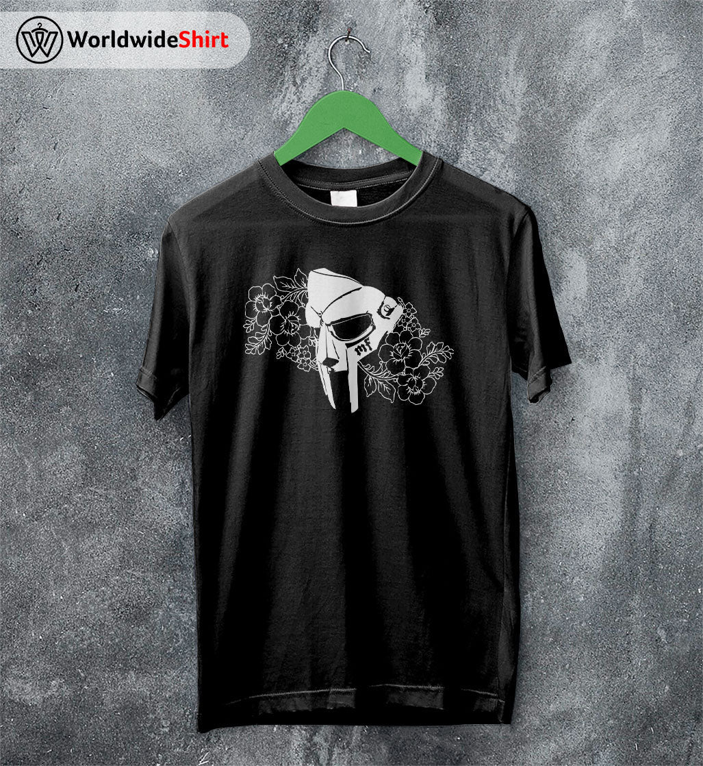 MF Doom Mask and Flower Shirt MF Doom T-Shirt Rapper Music Shirt MF Doom Mask and Flower Shirt MF Doom T-Shirt Rapper Music Shirt