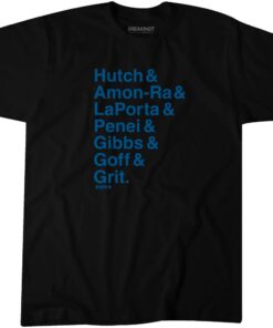 Detroit Ampersand Stars Hutch & Amon-Ra & LaPorta & Penei & Gibbs & Goff & Grit