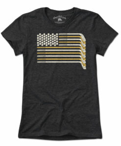 Black & Gold Boston Hockey Flag T-Shirt
