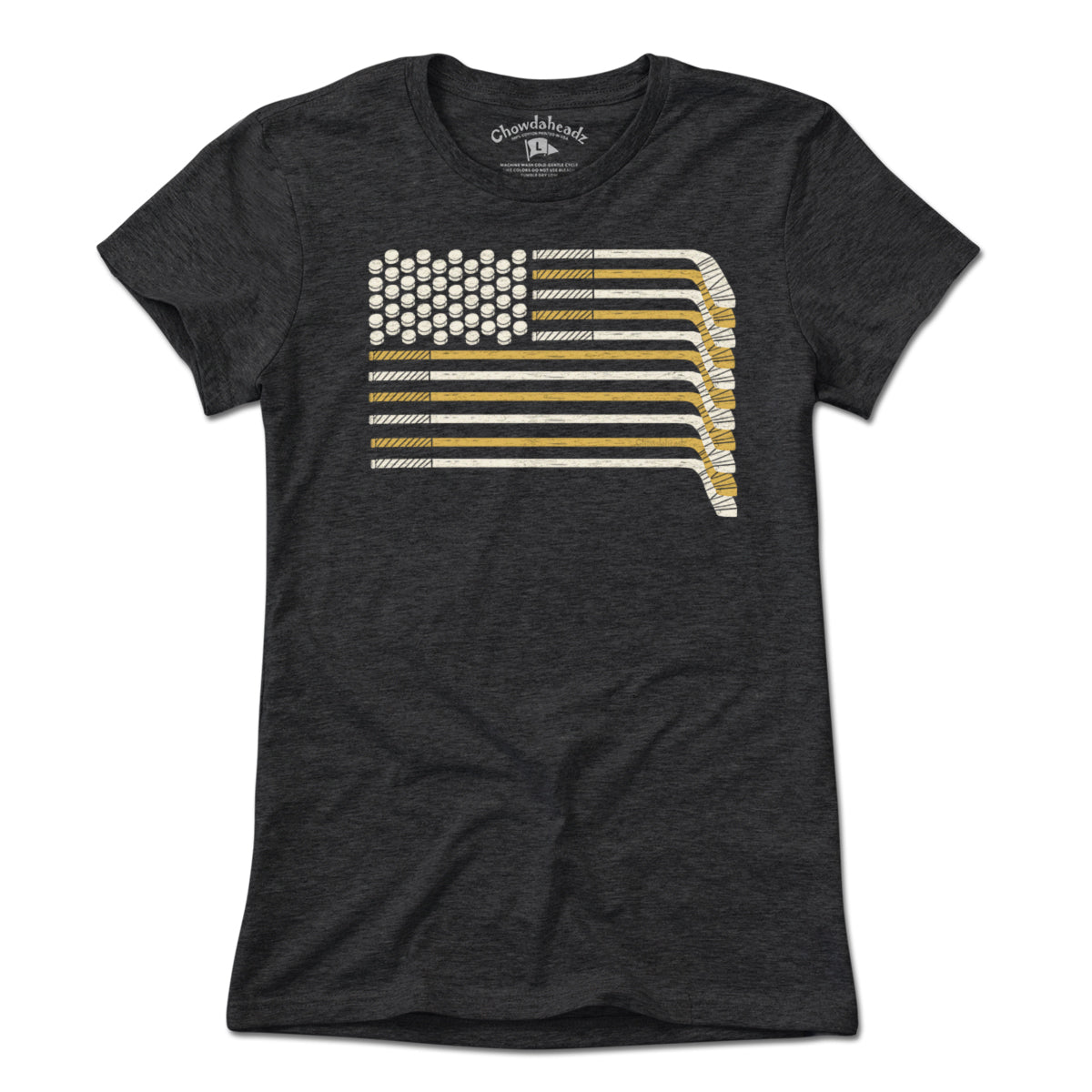 Black & Gold Boston Hockey Flag T-Shirt Black & Gold Boston Hockey Flag T-Shirt