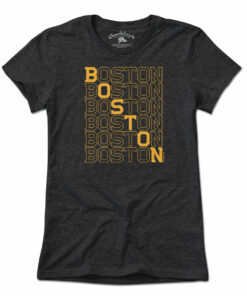 Black & Gold Boston Stacked T-Shirt