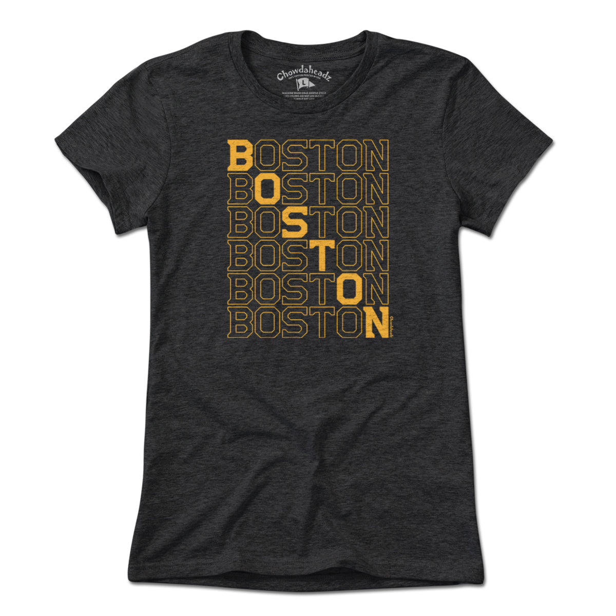 Black & Gold Boston Stacked T-Shirt Black & Gold Boston Stacked T-Shirt