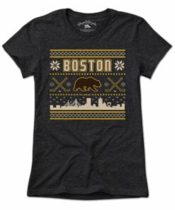 Boston Black & Gold Holiday Sweater T-Shirt