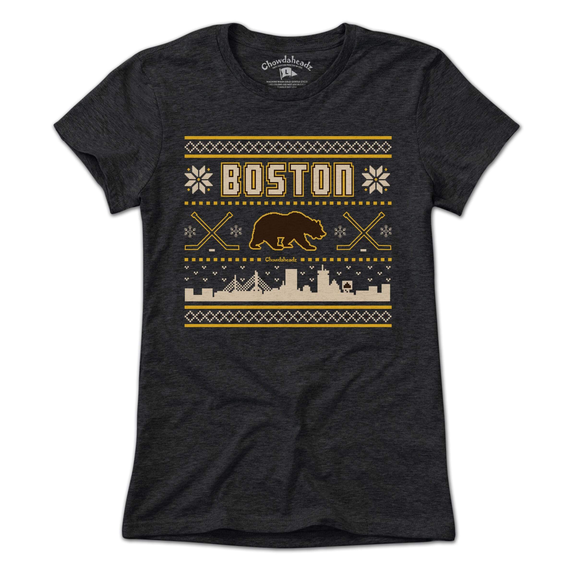Boston Black & Gold Holiday Sweater T-Shirt Boston Black & Gold Holiday Sweater T-Shirt