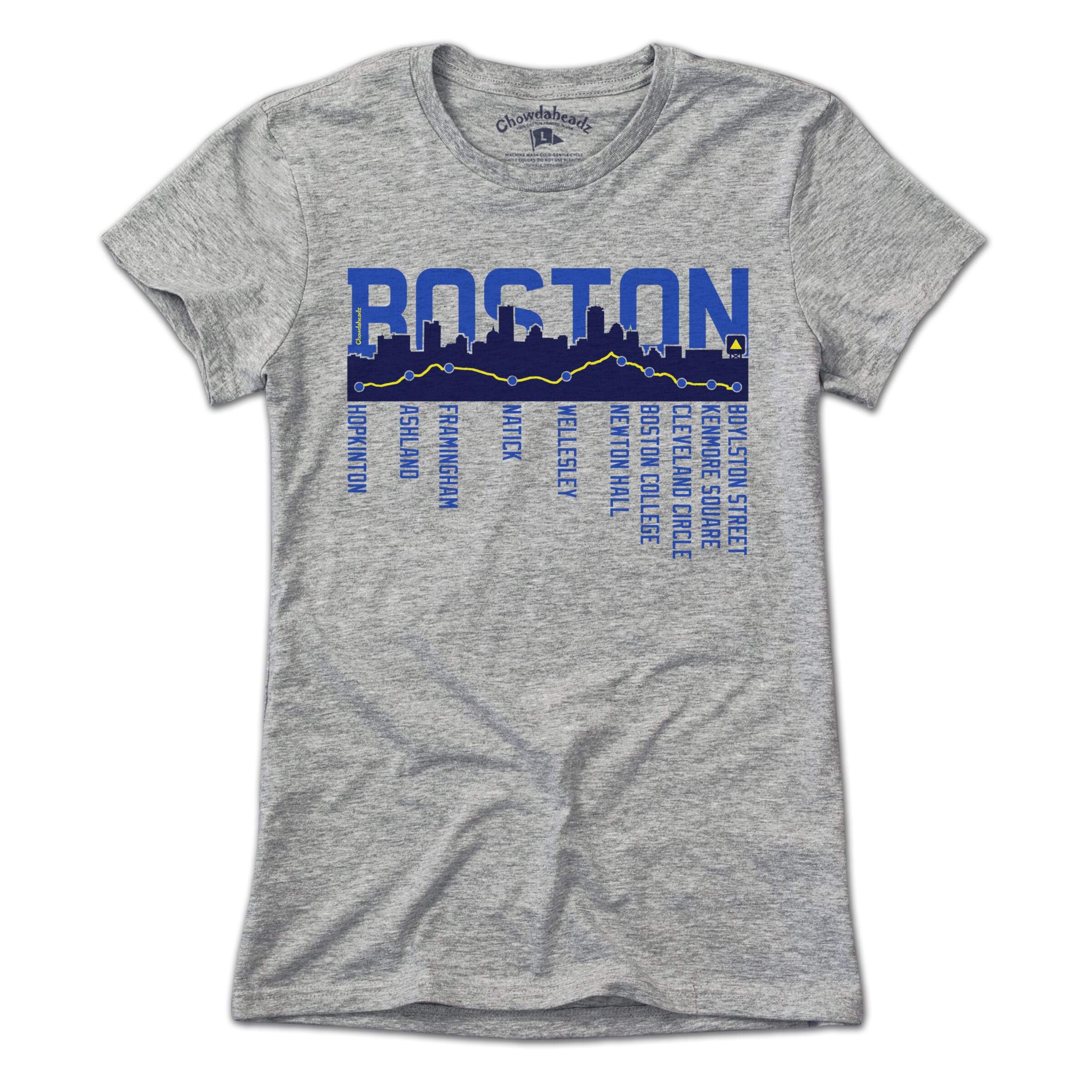 Boston Skyline Run Route T-Shirt Boston Skyline Run Route T-Shirt