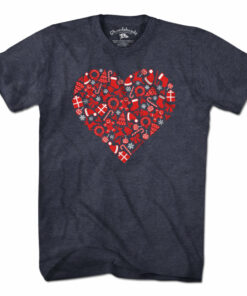Christmas Icons Heart T Shirt 3
