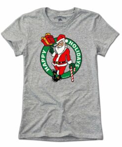 Happy Holidays Santa Circle Logo T-Shirt
