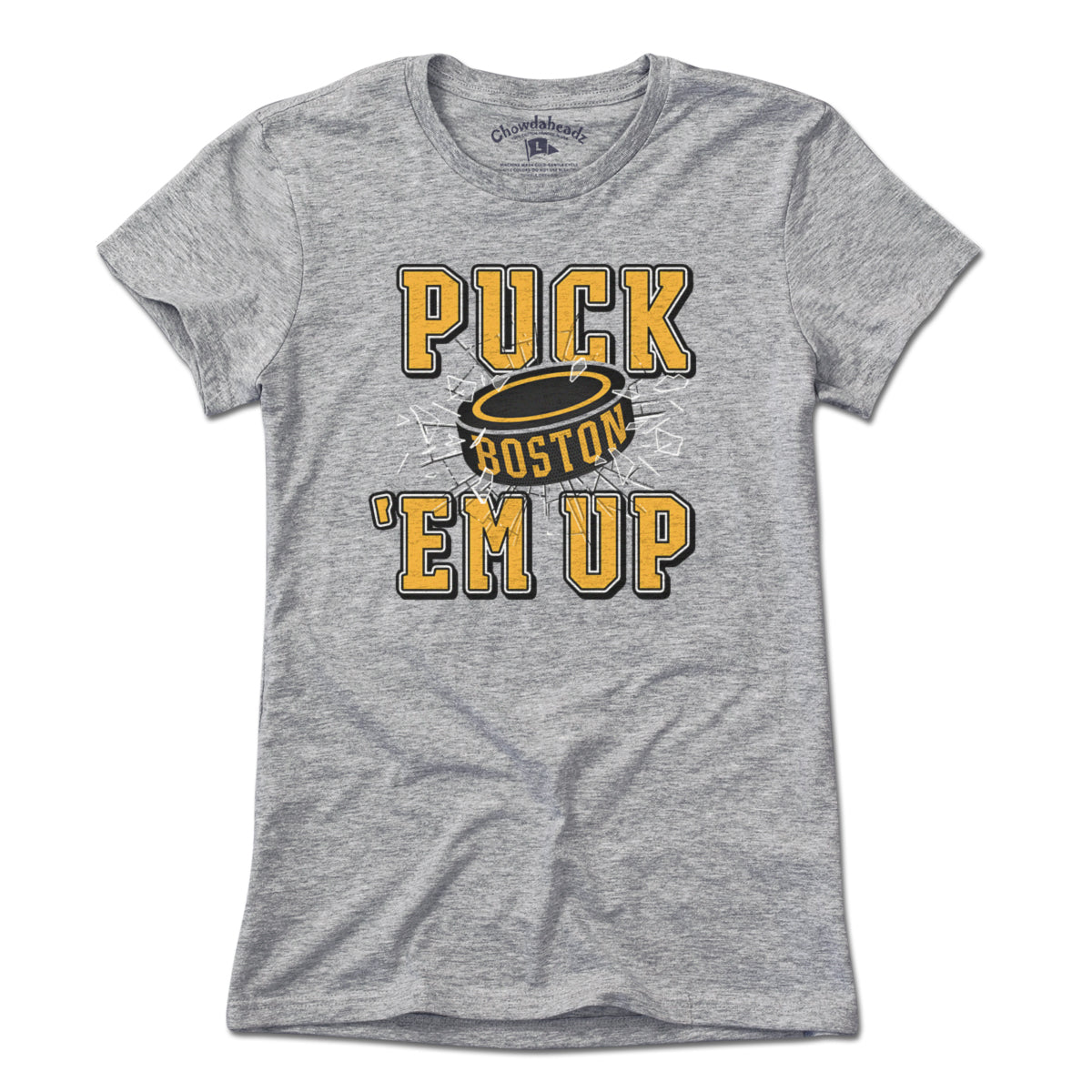 Puck 'Em Up Boston Hockey T-Shirt Puck 'Em Up Boston Hockey T-Shirt