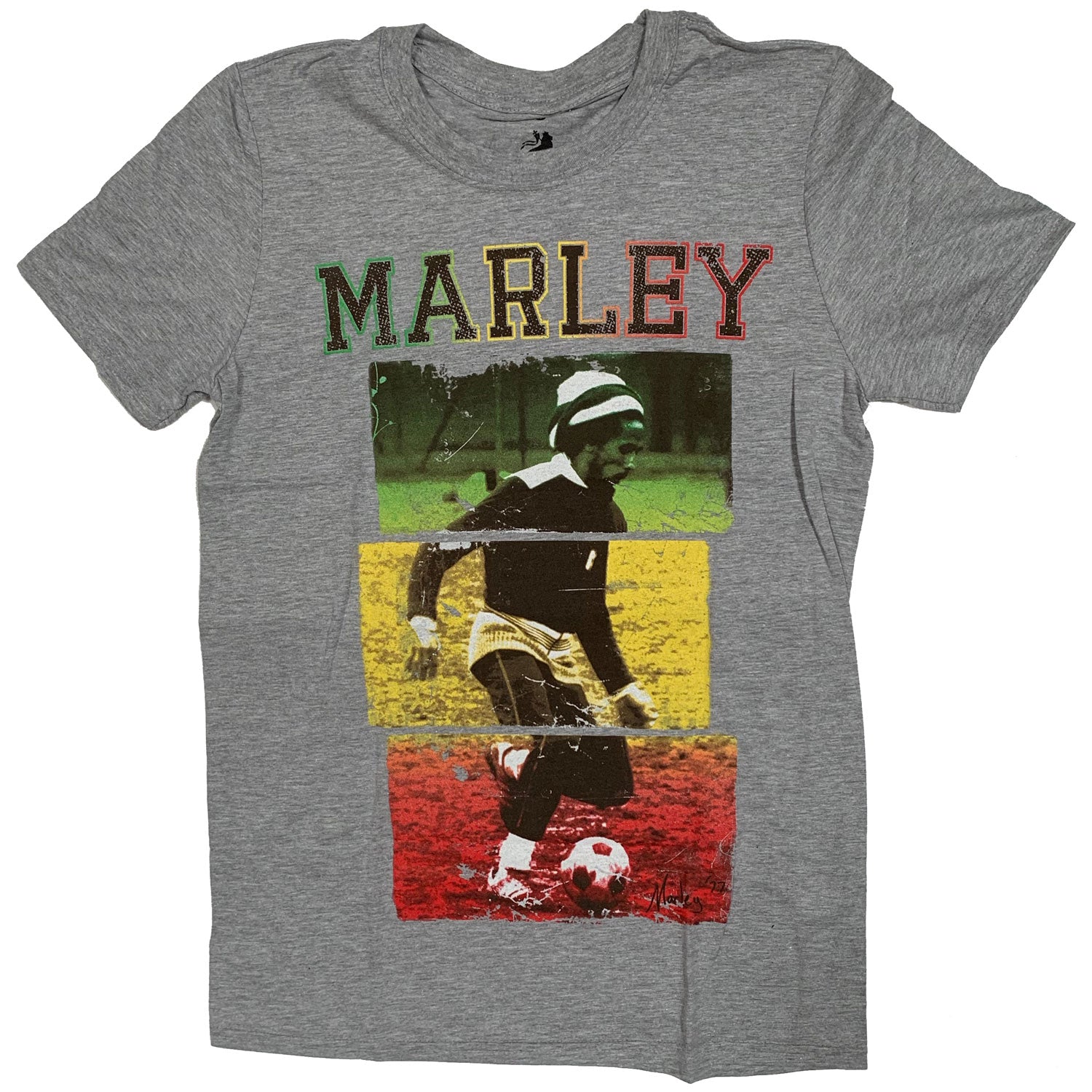 Bob Marley T Shirt - Bob Footlball Marley Text Logo Bob Marley T Shirt - Bob Footlball Marley Text Logo