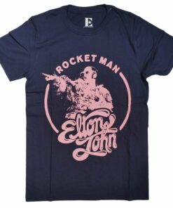 Elton John T Shirt – Rocketman Retro Circle Pink